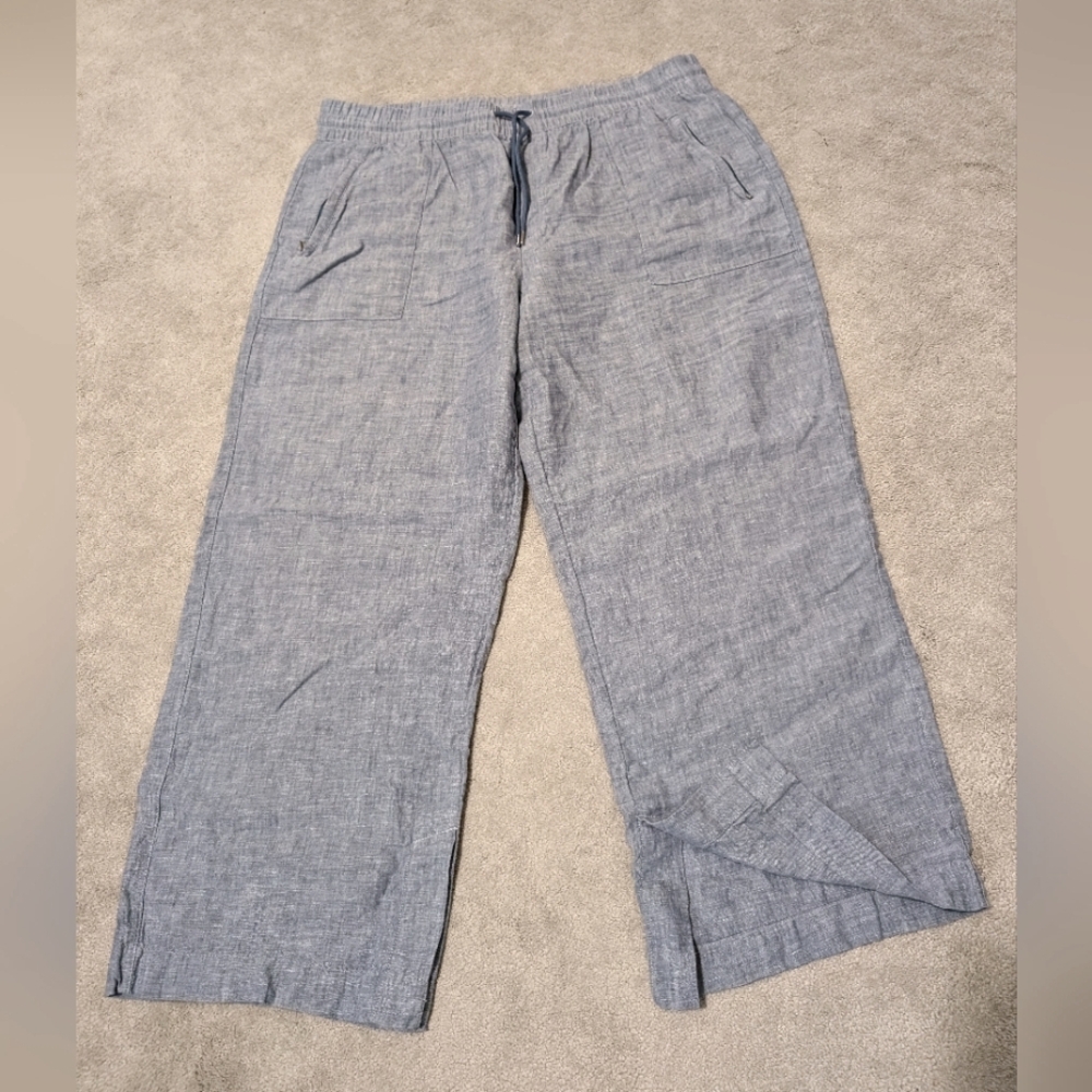 Athleta Retreat Wide Leg Linen Drawstring Pants